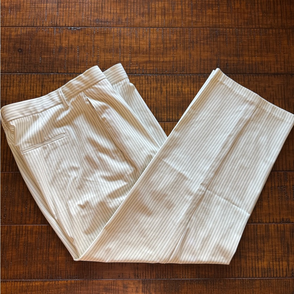 Women’s Cream Striped Pants - Picture 1 of 4